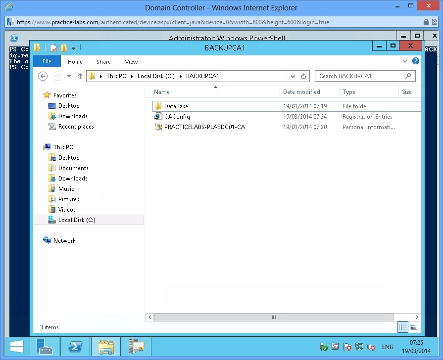 Practice Labs screenshot.